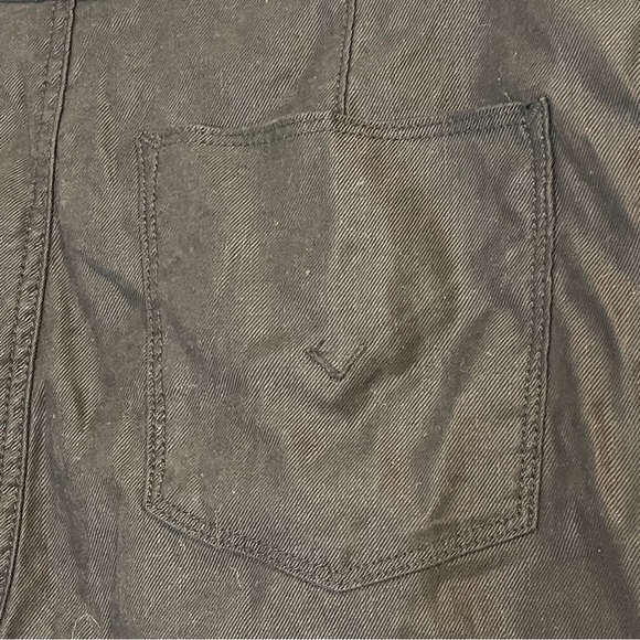 Hudson Womens Paper Bag Waist Black Linen Blend Shorts sz 26 Tie Waist Pockets - Picture 4 of 6